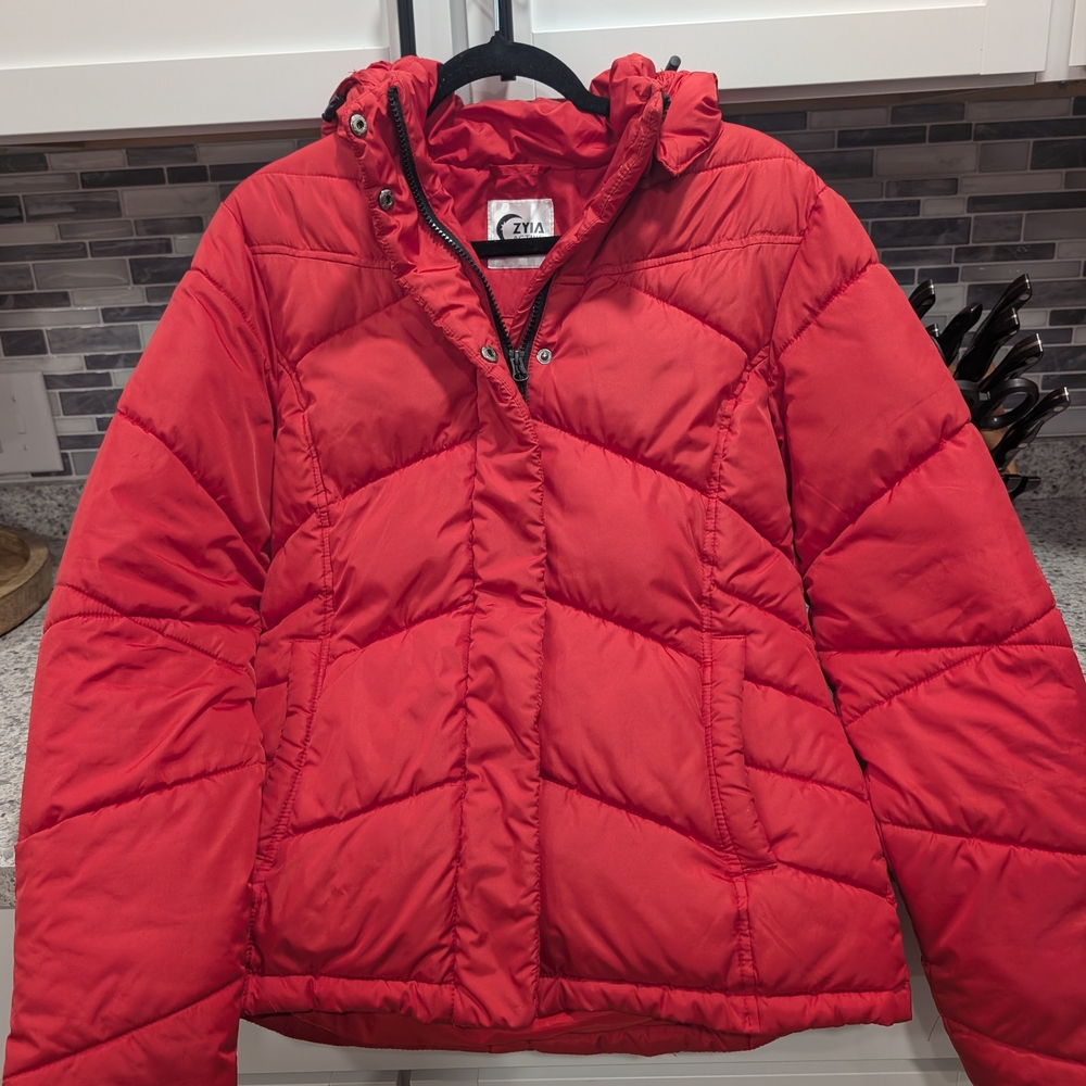 ZYIA Red Puffer Jacket
